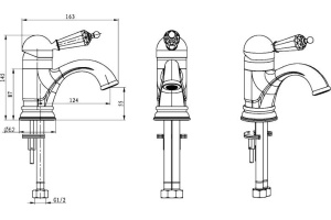 Смеситель Boheme Brillante Ripresa 341 для раковины - 2