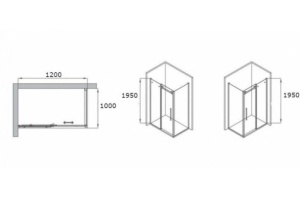 Душевой уголок RGW Tornado TO-44-1B 120х100 профиль черный стекло прозрачное - 3
