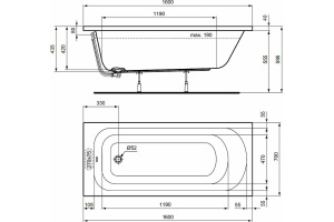 Акриловая ванна Ideal Standard Simplicity 160x70 (W004301) - 3