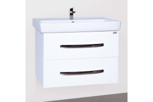 Тумба с раковиной Bellezza Рокко 80 подвесная белая 2 ящика