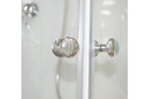 Душевая кабина 100*100*200 RGW AN-208 Полукруг/мат. хром/Прозрачное/5 мм - 2