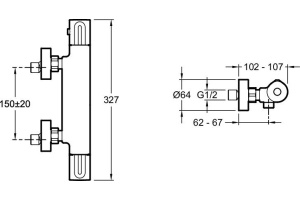 Термостат Jacob Delafon Metro E24394-CP для душа - 2