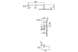 Душевой комплект с термостатом Gappo G7107-40 - 2