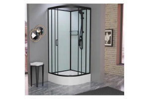 Душевая кабина Frank 90х90 черная стекло прозрачное - 2