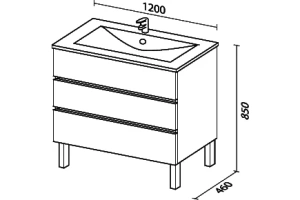 Комплект мебели Sanvit Кубэ-3 120 белый глянец - 3