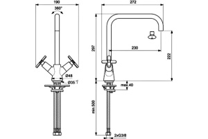 Смеситель для кухонной мойки Vidima Art хром (BA331AA) - 2