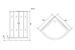 Душевая кабина Niagara Premium NG-6002-01 100х100х210 - 3