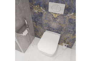 Комплект Унитаз подвесной STWORKI Монтре SETK3204-2616 безободковый, с микролифтом + Система инсталляции для унитазов STWORKI 510162 с кнопкой смыва 230824 белой - 3