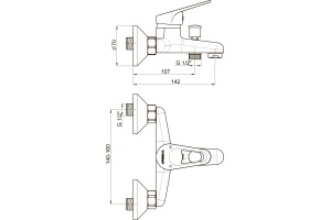 Смеситель для ванны с душем GPD Arbeka Orbis хром - 2