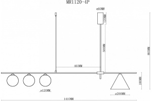 Светильник на штанге MyFar Elena MR1120-4P - 3