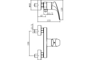 AF330-30C Aquanet Static, смеситель для душа, хром (237443) - 2