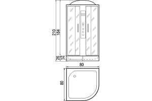 Душевая кабина с поддоном River Desna 80/24 MT (10000002387) - 3