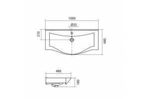Накладная раковина Акватон Беверли 100 белая (1.WH30.2.502) - 2