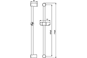Душевая штанга Vidima Fresh 72 см (BA195AA) - 2