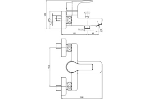 Смеситель E.C.A. Luna 102102450EX для ванны с душем - 2