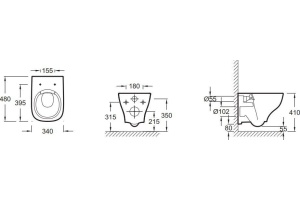 Чаша для унитаза подвесного Jacob Delafon Struktura EDF102-00 - 2