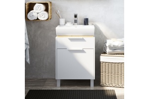 Мебель для ванной STWORKI Дублин 50 белая, в скандинавском стиле, с подсветкой - 2