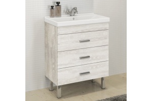 Тумба с раковиной Comforty Никосия 60Н дуб белый