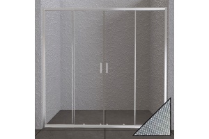 Душевая дверь в нишу BelBagno Unique BF-2-150/180-P-Cr стекло punto