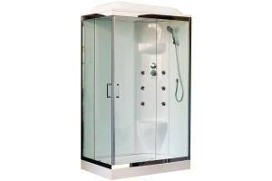Душевая кабина Royal Bath 120x80 R стекло прозрачное задняя стенка белая с гидромассажем