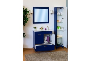 Тумба с раковиной Sanflor Ванесса 75 напольная, индиго - 3