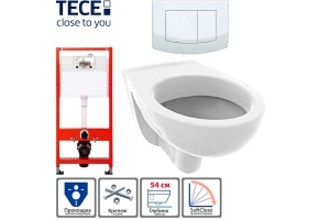 Инсталляция для унитаза TECE ambia K440200 кнопка белая глянцевая