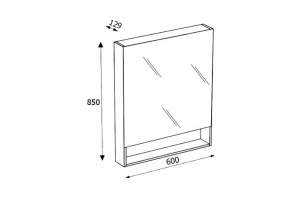 Зеркало-шкаф Roca Gap 60 см (ZRU9302844) - 2