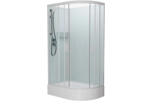 Душевая кабина Frank 120х80 левая белая стекло матовое