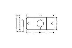 AX One Встраиваемый термостат для душа  на 2 источника и 1 доп.потребитель, цвет: хром - 2