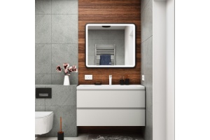 BIANCHI База под раковину подвесная с двумя выкатными ящиками, Белый матовый AM-Bianchi-1000-2C-SO-BM