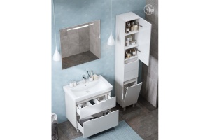 Комплект мебели Aquaton Дакота 80 белый - светлое дерево - 3