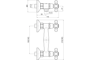 Смеситель для душа Rav Slezak Morava retro черный матовый  - 2