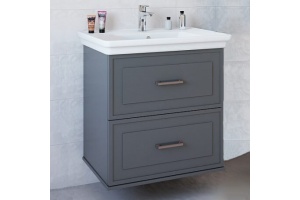 Тумба с раковиной Sanflor Модена 75 подвесная, серая