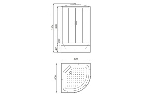 Душевая кабина Parly Tomorrow 80х80 белая стекло матовое - 3