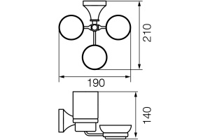 Стакан Veragio Gialetta VR.GIL-6443.CR двойной, с мыльницей, хром - 3