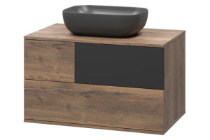 Тумба под раковину Misty Коломбо 80 темное дерево - черный