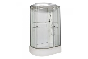 Душевая кабина Deto L 120х80 с гидромассажем, хром (L520RLED+GM)