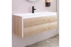 Тумба под раковину Sanvit Линк 120 светлое дерево - белый глянец