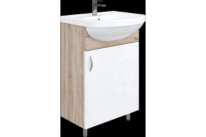 Тумба под раковину Onika Эко 52  белый - светлое дерево