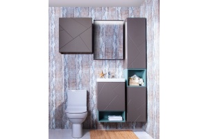 Тумба с раковиной Бриклаер Кристалл 50 софт графит - 3