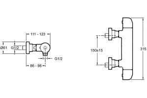 Термостат Jacob Delafon Villette E23720-CP для душа - 3
