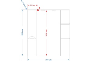 Зеркало Misty Жасмин 75 с подсветкой, бежевая эмаль L - 3