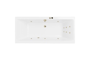 Акриловая ванна Excellent Pryzmat Slim 180x80 белая бронза с гидромассажем