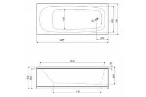 Акриловая ванна Cezares Eco 180x80 (ECO-180-80-41-W37) - 3