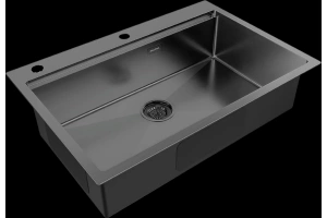 Мойка кухонная Paulmark Vast-Pro 75 темный хром - 2