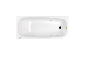 Акриловая ванна Whitecross Layla 180х80 белая золото с гидромассажем