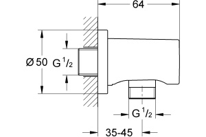 Шланговое подключение Grohe Rainshower 27076LS0 - 2