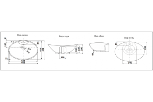Раковина накладная CeramaLux N 66.5 см белый (7025) - 3