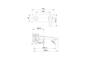 Встраиваемый смеситель для умывальника, черный матовый - 3