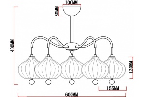 Люстра на штанге MyFar Katrin MR1811-5C - 2